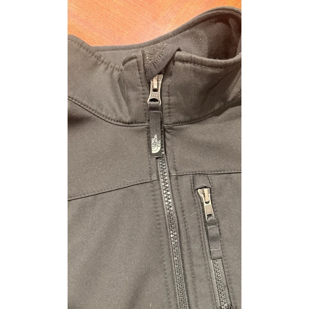 The North Face Apex Riser Jacket Youth M 10/12 Black Softshell Fleece Lined